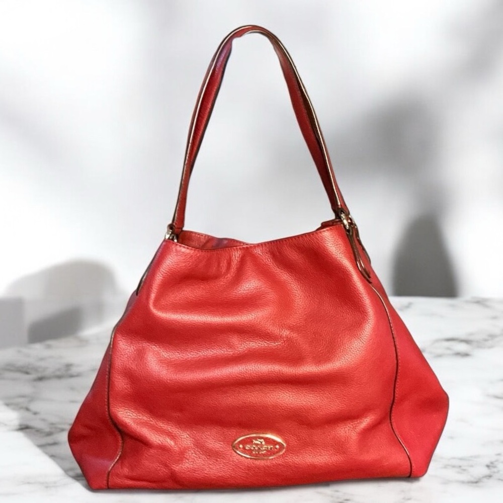 Coach Red Leather Shoulder Bag